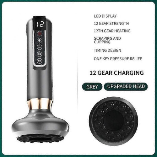 (12-speed updated model, gray) Handheld Cellulite Massager, Body Sculpting Machine, Rechargeable & Cordless