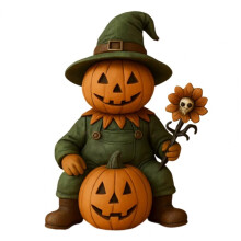 (1pc) Halloween Pumpkin Decor Spooky Pumpkin Man Figurine Halloween Decoration For Tabletop Mantel Scarecrow Statue Entryway Decor