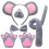 (A) 1 Set Mouse Costume Set Including Mouse Ears Headband Mouse Nose Mouse Tail Bow Tie Kit 1