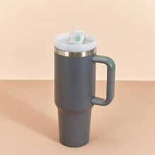 (40, Dark grey) Stainless Steel Vacuum Insulated Tumbler with Lid and Straw for Water, Iced Tea or Coffee