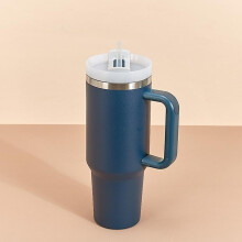 (40, Dark blue) Stainless Steel Vacuum Insulated Tumbler with Lid and Straw for Water, Iced Tea or Coffee