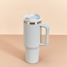 (40, Grey) Stainless Steel Vacuum Insulated Tumbler with Lid and Straw for Water, Iced Tea or Coffee