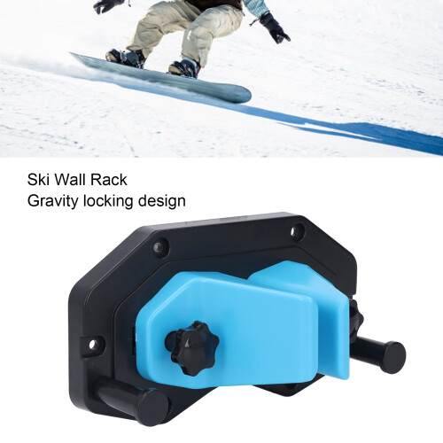 Gravity Lock Ski Wall Rack ABS Universal Snowboard Holder for Space Saving Storage 2