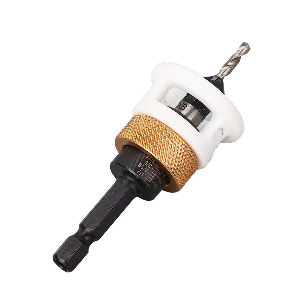M2 Hss 4-Flute Countersink Drill Bit 1/4In Hex Shank Depth Adjustable 3101331062402