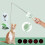 (Green) 5-In-1Cat Brush/Laser Pointer for Five Light Patterns/Cat Feather Wand/Cat Moss UV Light/White Light 1