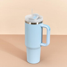 (40, Light blue) Stainless Steel Vacuum Insulated Tumbler with Lid and Straw for Water, Iced Tea or Coffee