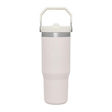 (Bone white) Stainless Steel Tumbler with Straw, Vacuum Insulated Water Bottle, Reusable Cup