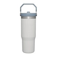 (Grey) Stainless Steel Tumbler with Straw, Vacuum Insulated Water Bottle, Reusable Cup