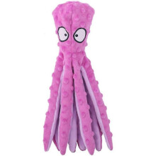 (Rose red) Squeaky Toy For Dog , Filling-free Octopus Plush Dog Toy With Crackling Paper And Squeaky