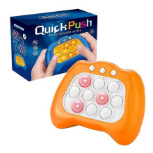 (Orange) Electronic Pop Light Game Quick Push Bubble Console Series Fidget Anti-stress Toys for Children Adult Fun Competitive Game Gifts