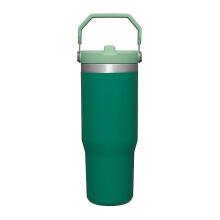 (Dark green) Stainless Steel Tumbler with Straw, Vacuum Insulated Water Bottle, Reusable Cup