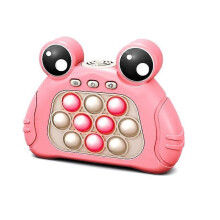 (Pink Frog) Electronic Pop Light Game Quick Push Bubble Console Series Fidget Anti-stress Toys for Children Adult Fun Competitive Game Gifts