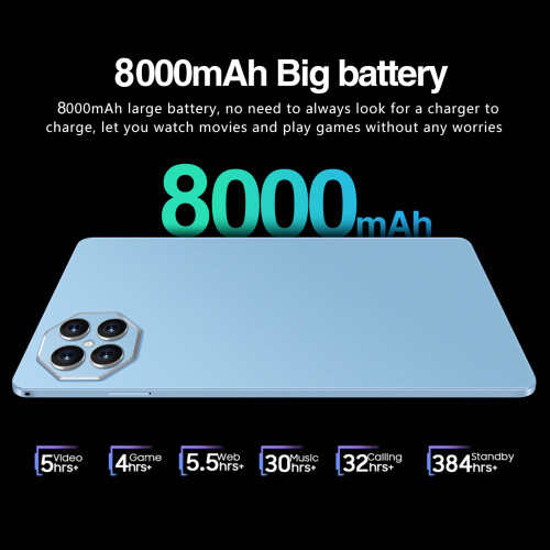 10" Android Tablet X99 8GB+256GB 1960*1200 Screen Black/Blue 2