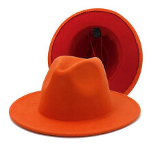 (56 to 58cm) Dutch King's Day Orange Hats Faux Wool Jazz Hat