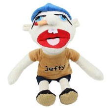 (A) 38/60cm Jeffy Puppet Cartoon Jeffy Puppet Plush Toy Jeffy Dolls Soft Stuffed Peluche Jeffy Figurine Playhouse Birthday Kids Gift