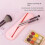 (Brown) Silicone Makeup Brush Holder Case Portable Cosmetics Face Brushes Travel Bag 3