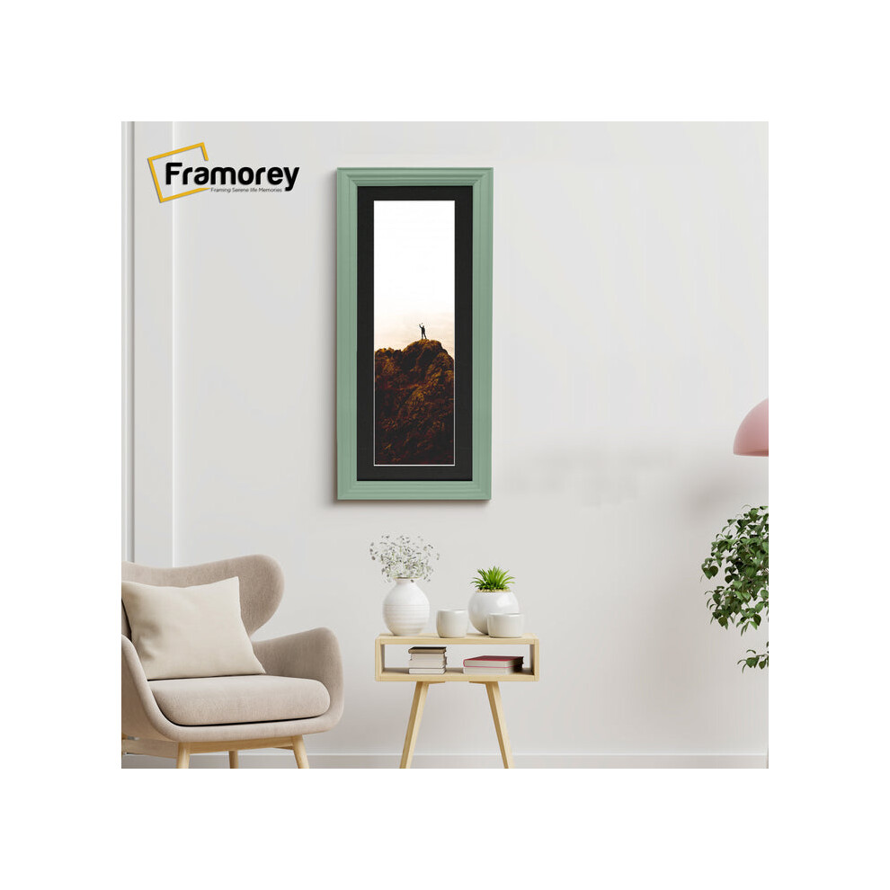 (Green With Black Mount, 16x8" Pic (20x12" Frame)) Panoramic Size Green Picture Frame / LW Style Wall Art Frame / Modern Photo Frames With Multicolore-image-OPC-P8YXH2C-NEW