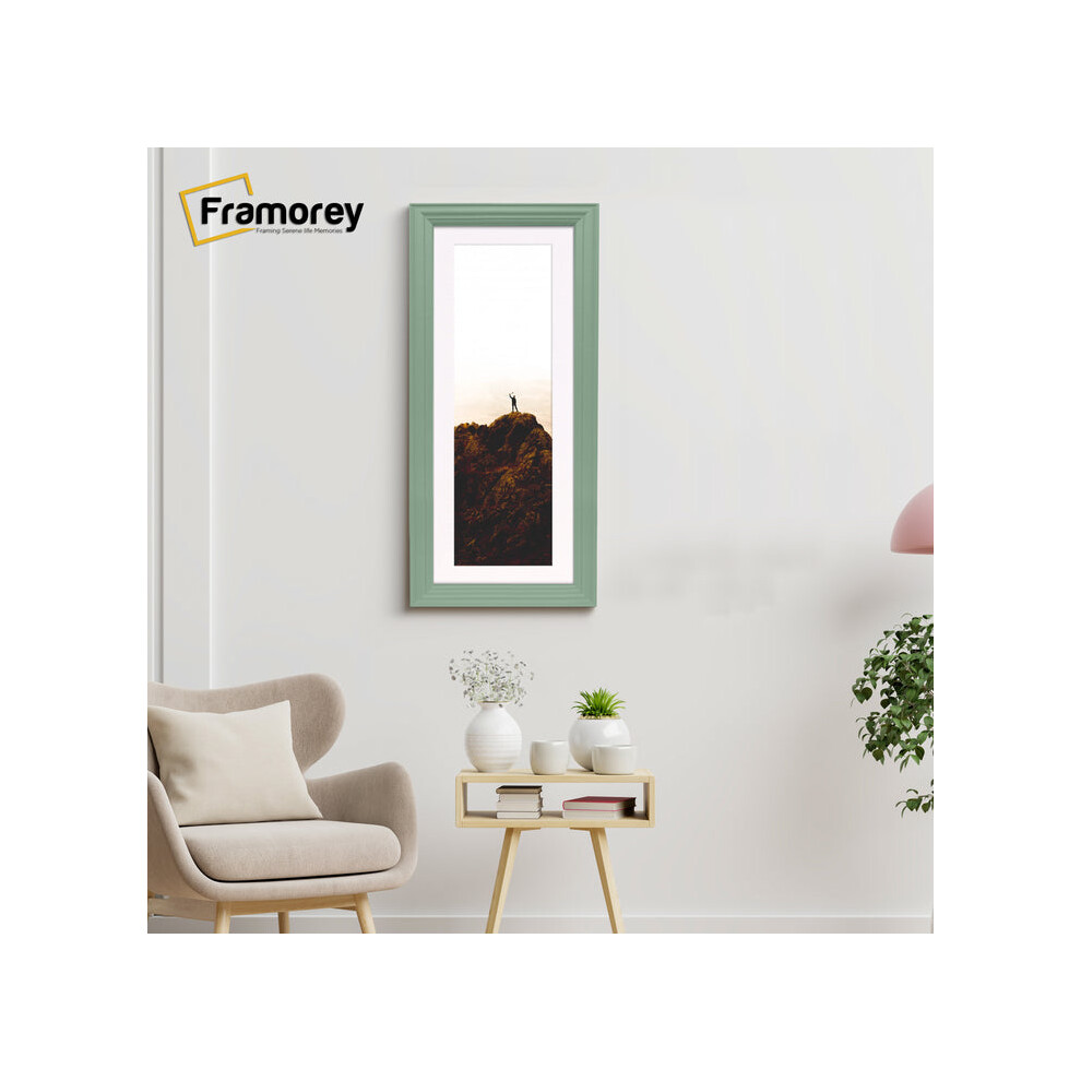 (Green With White Mount, 22x9" Pic (26x13" Frame)) Panoramic Size Green Picture Frame / LW Style Wall Art Frame / Modern Photo Frames With Multicolore-image-OPC-P8YXH6C-NEW
