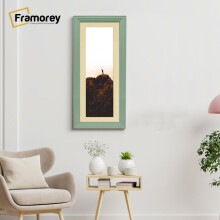 (Green With Ivory Mount, 26x12" Pic (30x16" Frame)) Panoramic Size Green Picture Frame / LW Style Wall Art Frame / Modern Photo Frames With Multicolored Mount