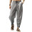(4XL, Grey) Men Cotton Linen Pants Solid Color Drawstring Elastic Waist Hip Hop Pants Breathable Trousers 1