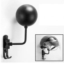 (Wall-mounted) 1x 180 Degree Rotation Wall Mounted Helmet Stand Space Aluminum Vintage Hat Holder Hook For Coats Motorcycle Hats Jacket Bags