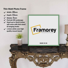 (Green, 6x6 Inch) Square Size Thin Matt Green Picture Frame Wall Art Frames Flat Wooden Effect Poster Frame