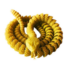(Yellow) 3D Printed Articulated Snake Special Dragon Model Adjustable Joints for Home Bedroom Decoration