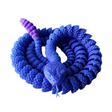 (Blue) 3D Printed Articulated Snake Special Dragon Model Adjustable Joints for Home Bedroom Decoration