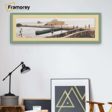 (Green With Ivory Mount, 12x8" pic (16x12" Frame)) Panoramic Size Thin Matt Green Picture Frame Wall Art Frames Flat Wooden Effect Poster Frame