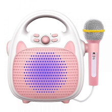 (Pink) Wireless Bluetooth Music Player Children's Karaoke Machine