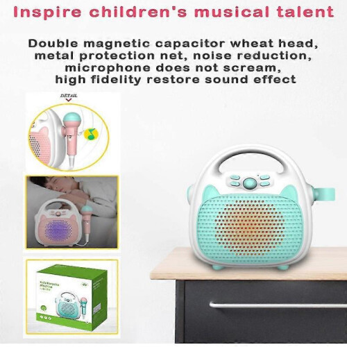 (Blue) Wireless Bluetooth Music Player Children's Karaoke Machine 2