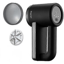 (Black) Fabric Shaver, Usb Rechargeable Electric Lint Remover With Led Display 3-speeds For Removing Fuzz From Clothes