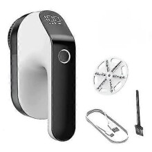 (Black white) Fabric Shaver, Usb Rechargeable Electric Lint Remover With Led Display 3-speeds For Removing Fuzz From Clothes