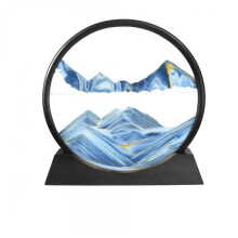 Sea Sandscape Moving Sand Art Picture Round Glass 3D Deep Frame Home Decor