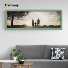 (100x50CM) Panoramic Size Green Picture Frame Wall Art Frames Flat Wooden Effect Poster Frame