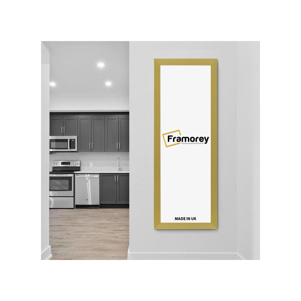 Framorey (100X40cm) Panoramic Size Picture Frame Wall Art Frames Flat Wooden Effect Poster Frame Gold
