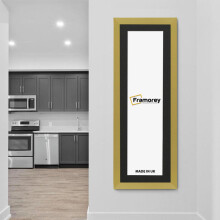 (Gold With Black Mount, 17x11" Pic (21x15" Frame)) Panoramic Size Gold Picture Frame Photo Frames With Multicolored Mounts Wall Hanging Frame