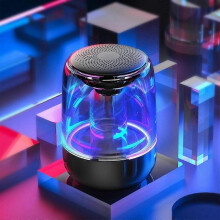 (Black) LED Colorful Lights Bluetooth-compatible Wireless Speaker Outdoor Portable MINI HIFI Subwoofer Support Hands-free Phone Call