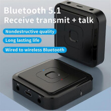 BT-22 Bluetooth-c ompatible 5.1 Audio Receiver Transmitter AUX RCA Jack Stereo Wireless USB Adapter with Mic for Car Headphone
