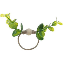 6pcs Eucalyptus Napkin Rings Handmade Leaves Napkin Buckle Holders Wooden Beads Rustic Farmhouse Spring Napkin Rings for Holiday Party Table Decor
