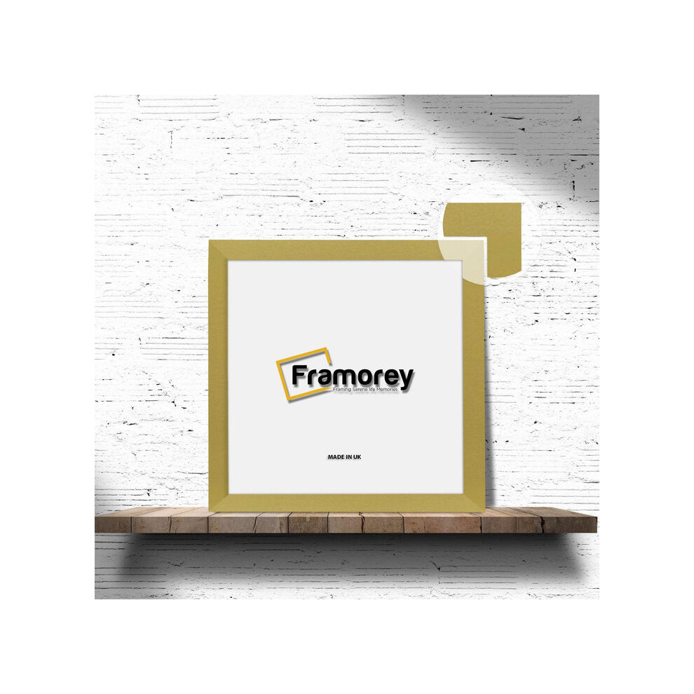 Framorey (20X20 Cm) Square Size Picture Frame Wall Art Frames Flat Wooden Effect Poster Frame Gold