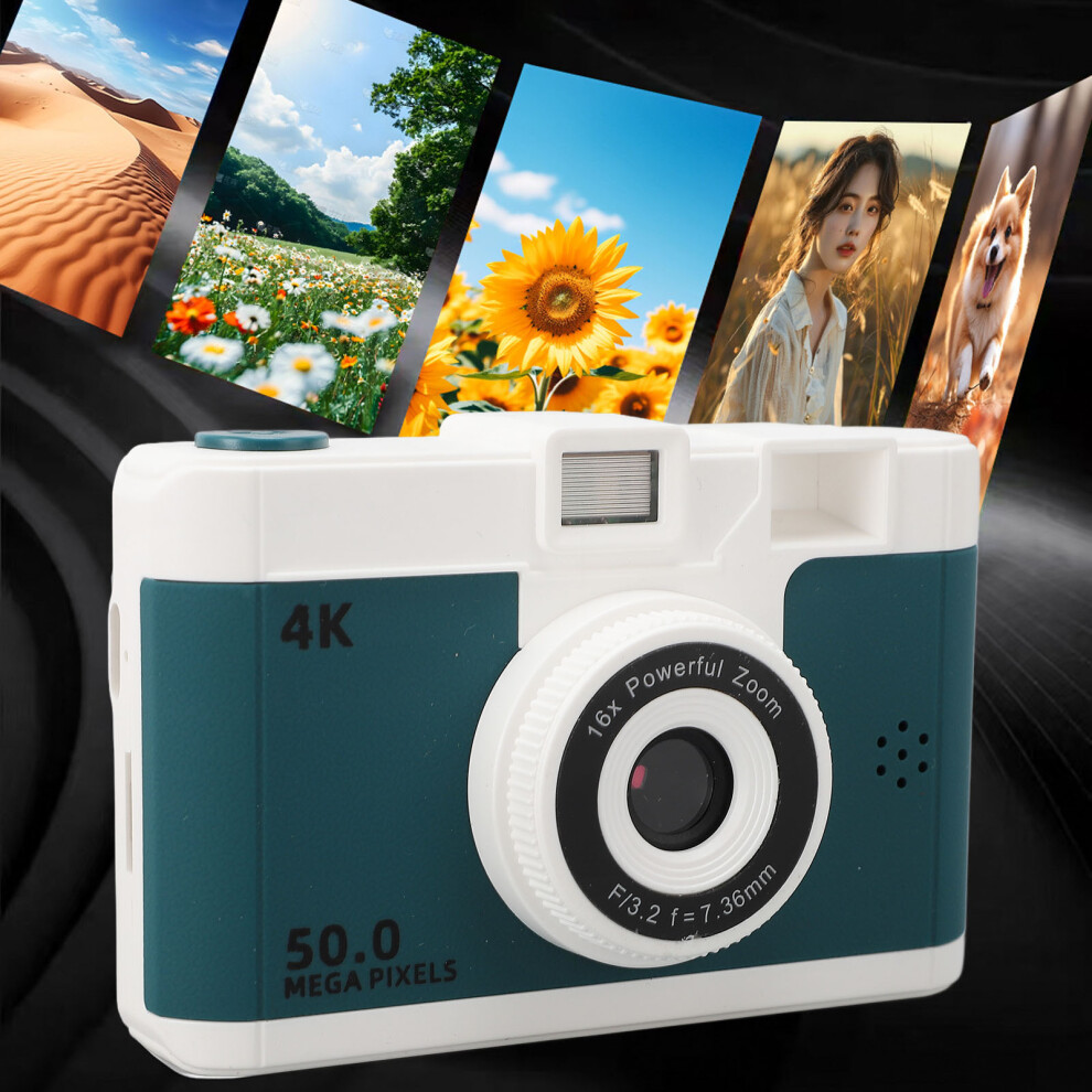 50Mp 1080P Compact Digital Camera, 8X Zoom, 2.4" Screen, Green 4681331076535