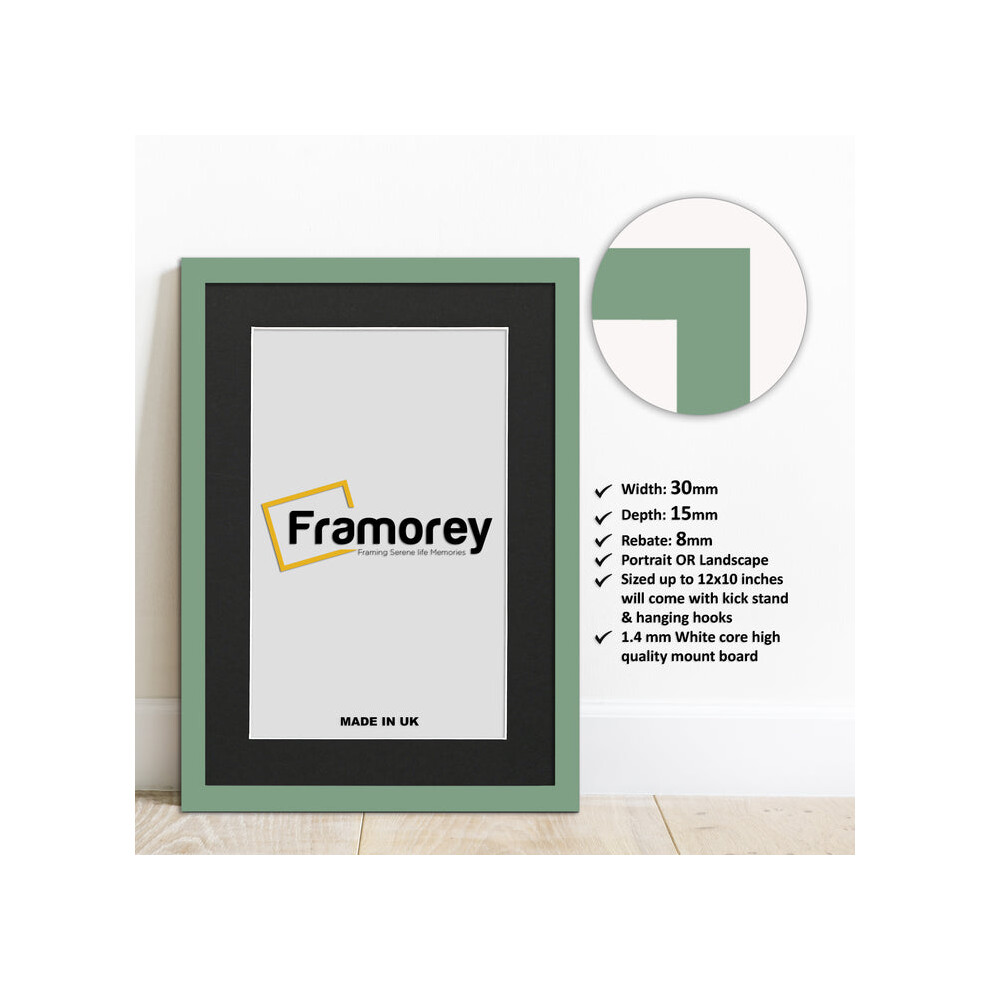 (18x14" Pic (22x18" Frame)) Green Picture Frame Photo Frames With Black Mount Wall Art Hanging Frame Home Decor Frame-image-OPC-P8X69QG-NEW