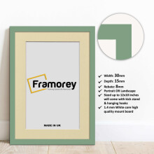 (90x60CM Pic (100x70CM Frame)) Green Picture Frame Photo Frames With Ivory Mount Wall Art Hanging Frame Home Decor Frame