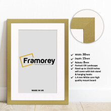(6x4" Pic (8x6" Frame)) Gold Picture Frame Photo Frames With White Mount Wall Art Hanging Frame Home Decor Frame