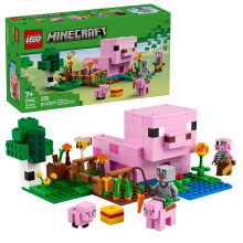 LEGO Minecraft Het babyvarkenshuis speelgoedfiguren en speelset - Minecraft speelgoed bouwen voor kinderen, jongens en meisjes vanaf 7 jaar - met 2 m