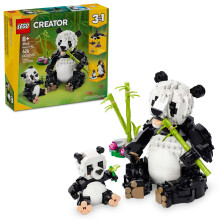 LEGO Creator 3 in 1 Wilde dieren Pandafamilie - Bouwspeelgoed met 3 bouwopties Panda Pingu? of Orka - Dierenfiguren voor kinderen, meisjes en jongens