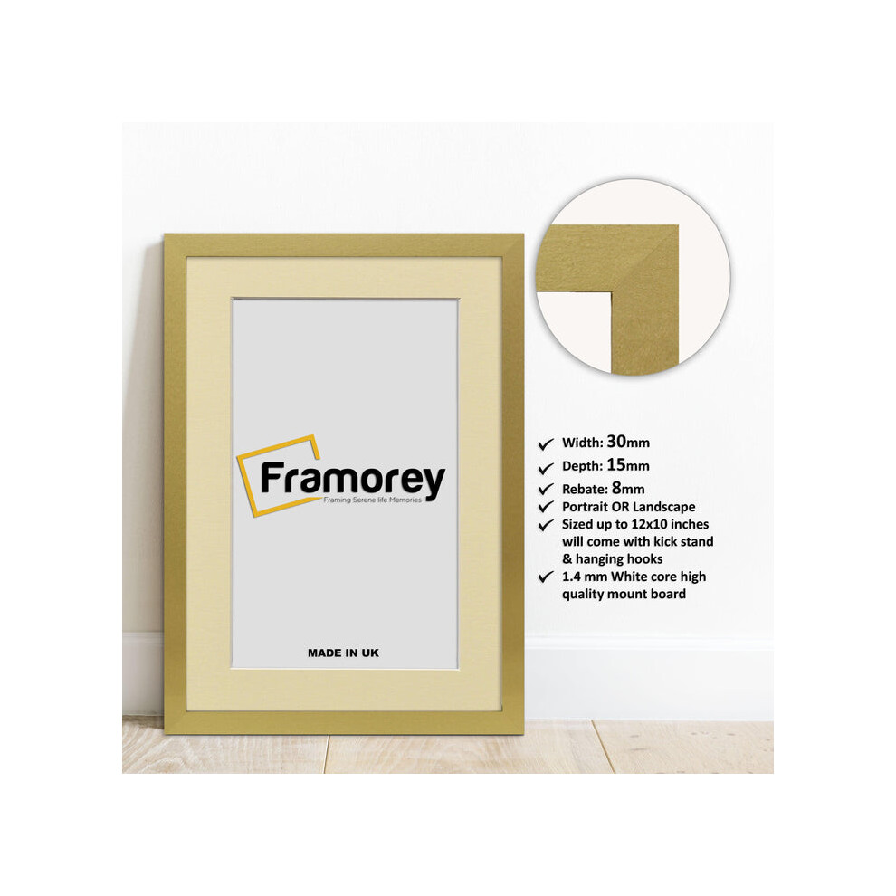 (20x10" Pic (24x14" Frame)) Gold Picture Frame Photo Frames With Ivory Mount Wall Art Hanging Frame Home Decor Frame-image-OPC-P8X6CNH-NEW