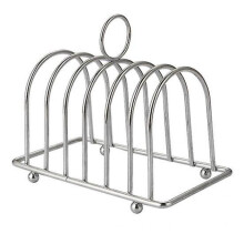 Bread Rack Non-deformable Loop Carry Handle Non-Stick Ball Feet Rust-free Stainless Steel 6 Slots Toast Bread Holder Bakery Supply
