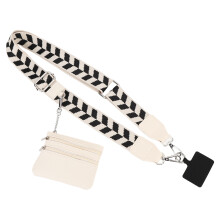 Verstellbarer Nylon-PU-Handyschwure mit Reißverschlusstasche & Abzeichen